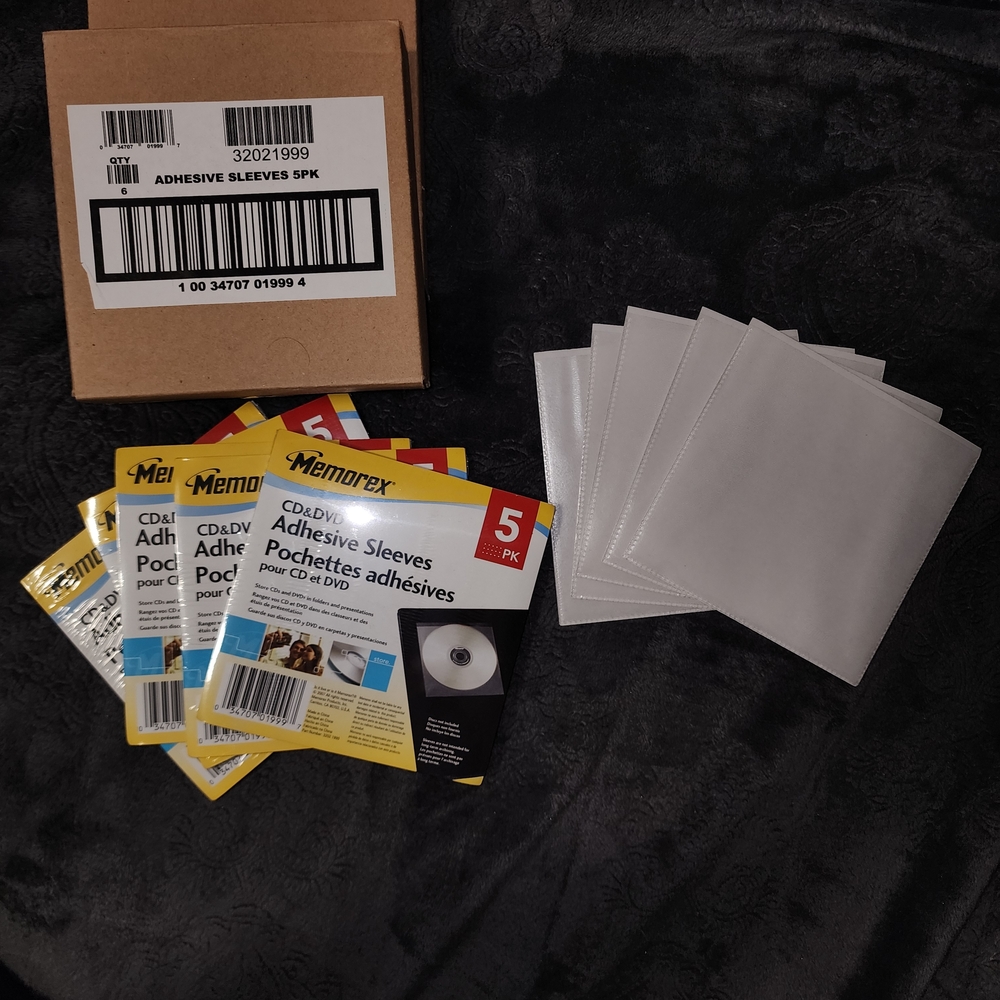 85+ CD/DVD Adhesive Sleeves Bundle